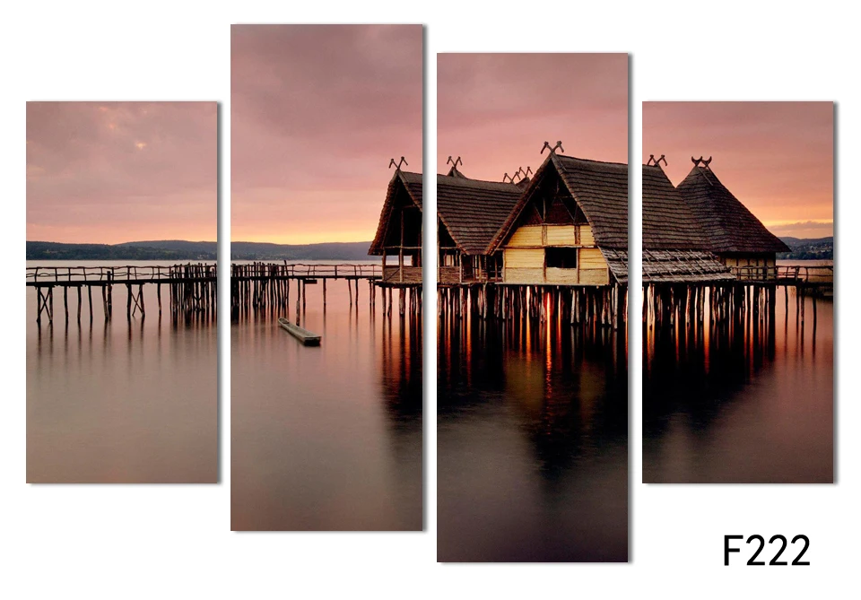 Модный дом для отдыха на море 4 шт. Картина холсте украшение дома картина стену