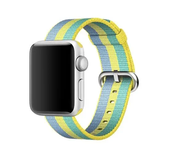 Серия 5/4/3/2/1 сплетенный ремешок для наручных часов Apple Watch нейлоновым ремешком Спортивная петля 38 мм/42 мм, ремень для наручных часов iwatch, голубым опалом геометрической формы