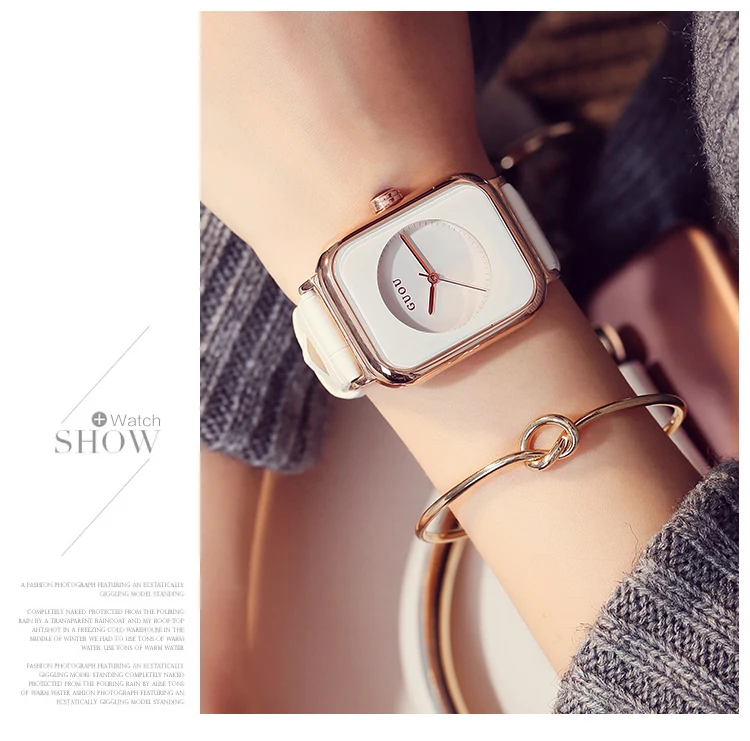 Женские часы-браслет GUOU, модные женские часы, роскошные часы reloj mujer, часы для женщин, кожаные часы для женщин, relogio saat
