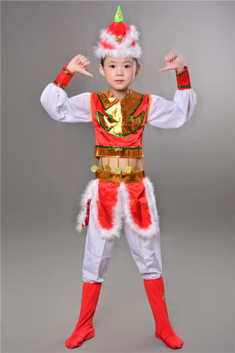 Cantata Mongolia Ethnic Minorities Children Chinese Dance Performanc Costume Traditional Folk Dancing Clothes for Boys Girls |