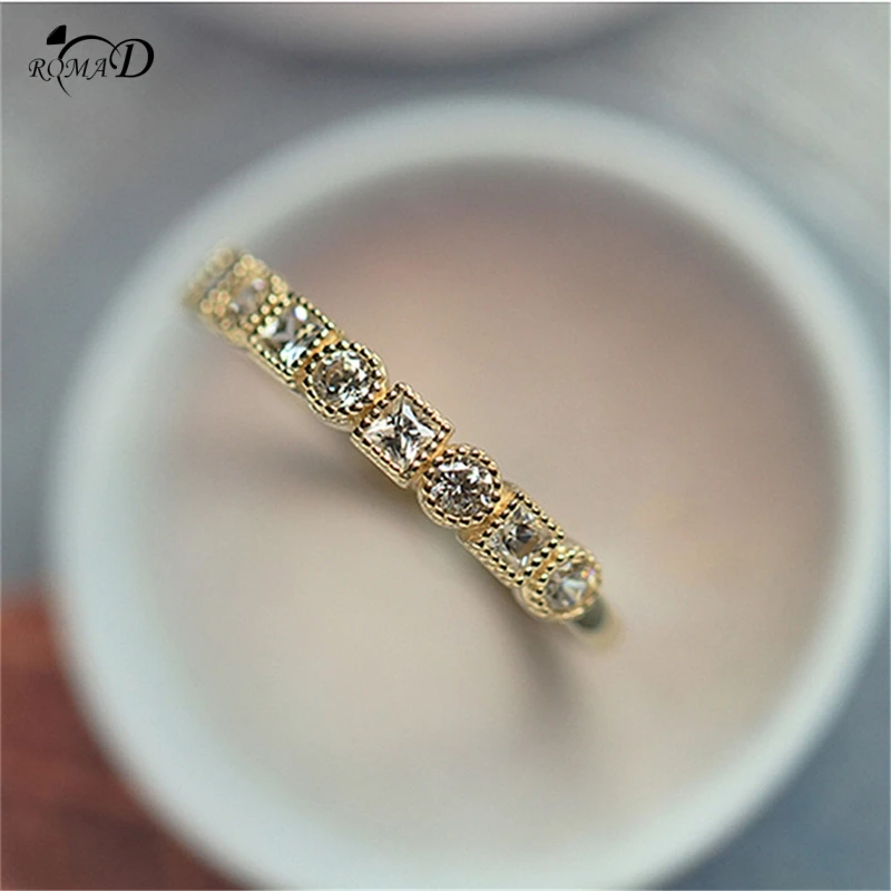 Женское кольцо с покрытием из меди свадебное Ювелирное Украшение кристаллами