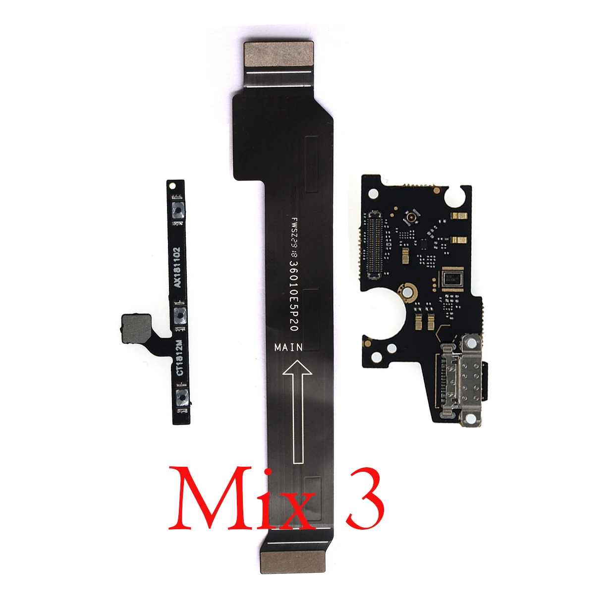 Материнская плата с разъемами питания, громкости и USB-зарядки, адаптер зарядки, гнездо для зарядки, гибкий кабель с микрофоном для Xiaomi Mi Mix 3 Mix3.