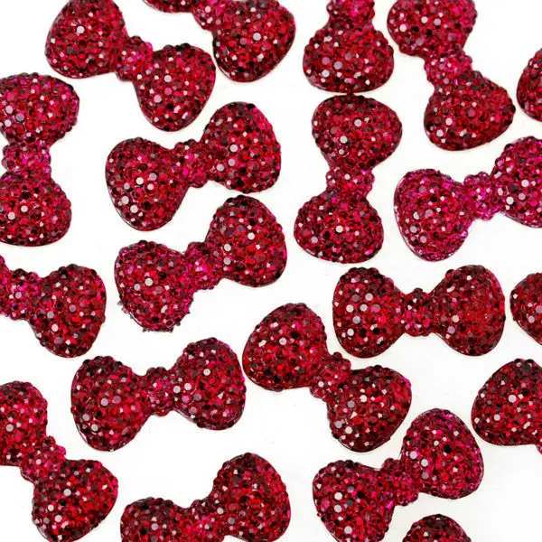 

100pcs 23x12.5mm bow tie shiny resin cabochon,Embellishments Craft Supplies,glitter resin for jewelry making,Burgundy-10062358