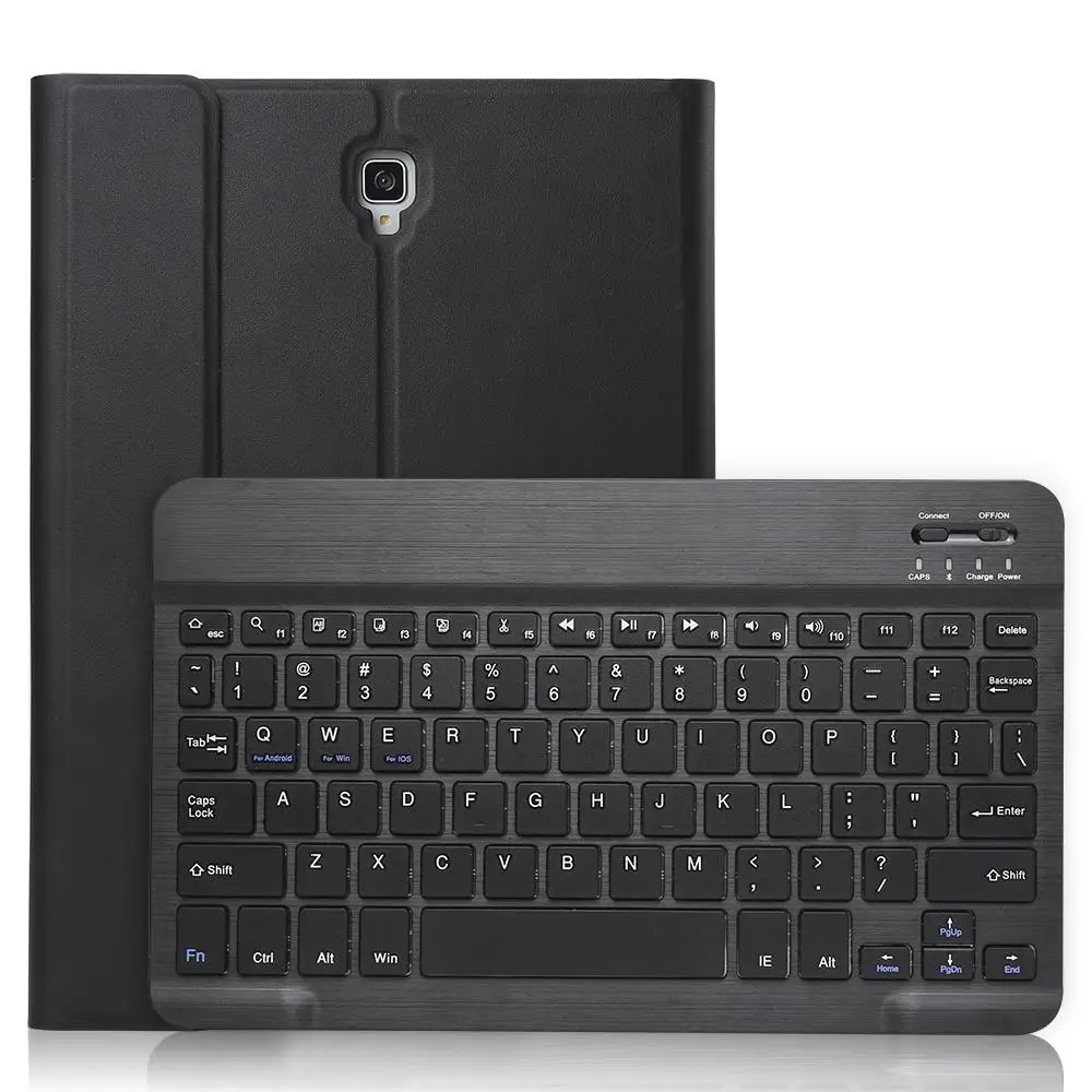Black with Black Для samsung Galaxy Tab S4 10,5 чехол с клавиатурой T830 T835 SM-T830 Bluetooth клавиатура кожаный чехол с карандашом - Цвет: Black with Black