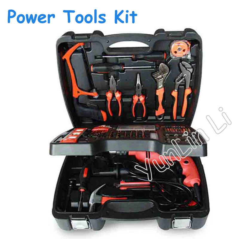 138pcs Three Layers Home Electric Drill Combination Multi-Function Power Tools Kit DIY Tools Electric Impact Drill Set