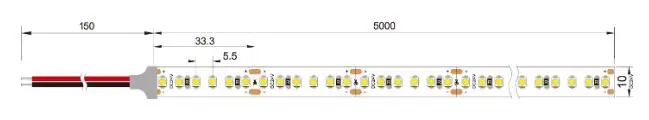Высокая плотность SMD3528 Светодиодный светильник 24 В постоянного тока 5 м 900 светодиодный s CRI80+ лента 180 светодиодный s/m