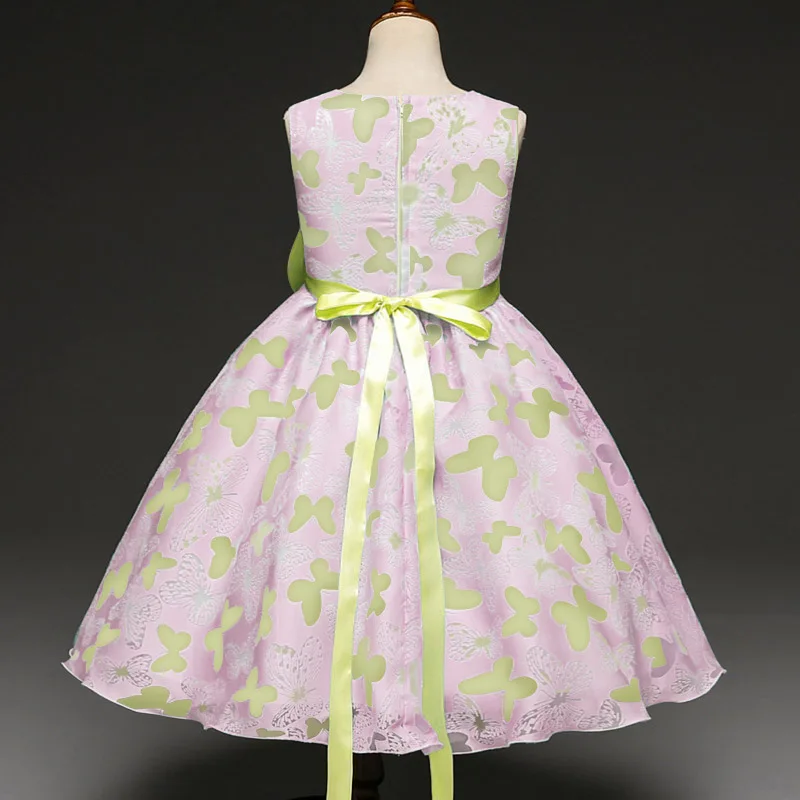 Платье для девочек нарядное свадебное платье с цветами и бабочками Праздничная