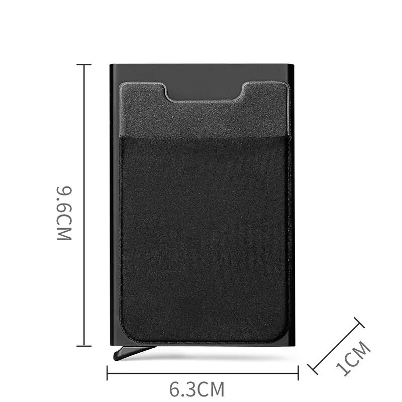 

Aluminum Wallet With Elasticity Back Pouch ID Credit Card Holder RFID Mini Slim Wallet Automatic Pop up Credit Card Case