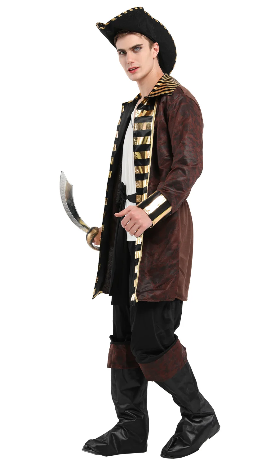 

Adult Halloween Cosplay Costume Adult man stage costume skull Pirate suit Pirate costume Purim Party costume