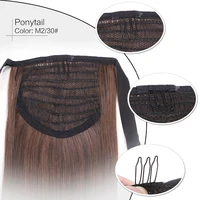 neitsi straight long clip in hair tail false hair ponytail hairpiece with hairpins synthetic hair m2 30