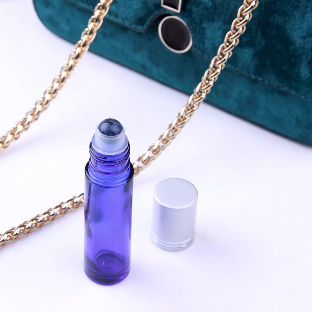 10 шт цветные стеклянные бутылочки для эфирного масла мл Sodalite Stone Roll On