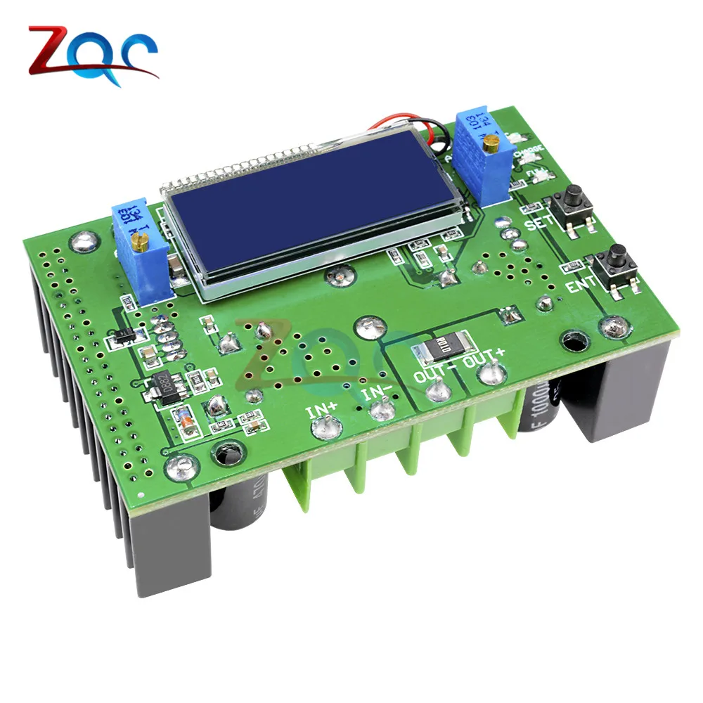 CC/CV Регулируемый DC 10 60V к 32V 10A понижающий преобразователь модуль питания ЖК