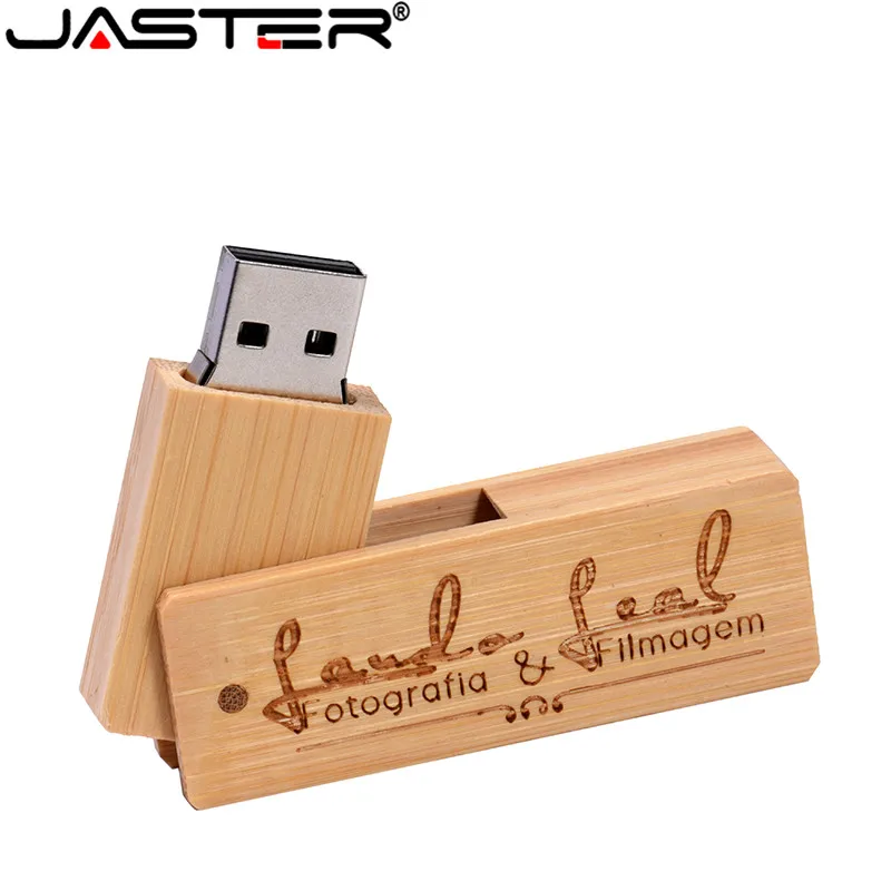 JASTER логотип персональный деревянный USB флеш-накопитель креативный подарок индивидуальный логотип дерево u диск бамбуковая Флешка 4 ГБ 8 ГБ 16 ГБ 32 ГБ 64 ГБ