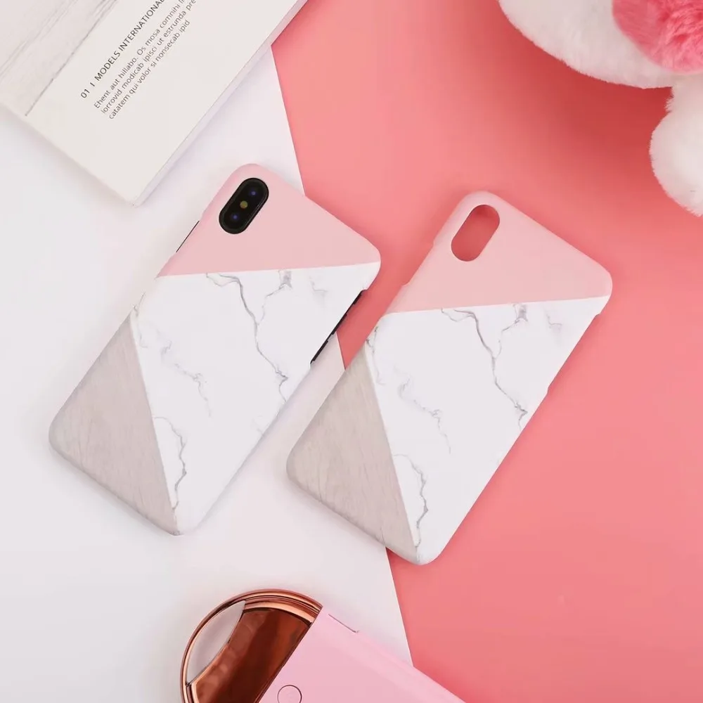 Японский Стиль Цвет Мрамор текстура мобильный чехол для iPhone X телефона лиса Apple 6/7