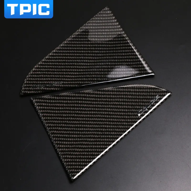 Наклейка TPIC для автомобильного задний треугольник окна из углеродного волокна