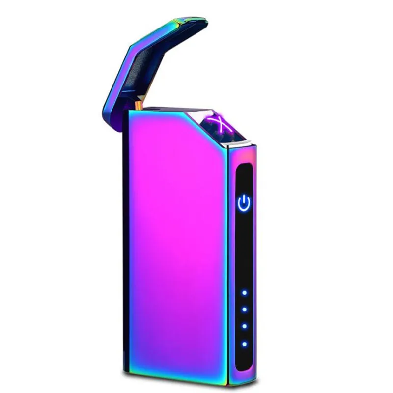 USB зарядка двойная дуга прикуриватель сенсорный зондирующий переключатель Плазменные ветрозащитные, импульсные беспламенные сигарные трубы электронные зажигалки - Цвет: color