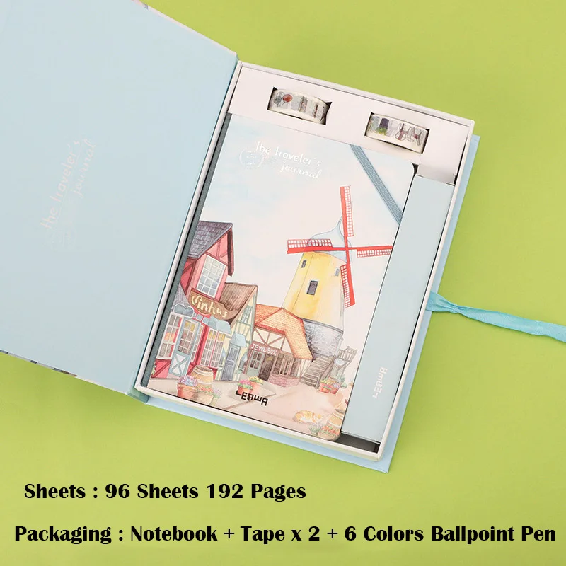 Kawaii A5 дневник, блокнот, милый планировщик, органайзер, набор Dokibook, персональный журнал для путешествий, записная книжка+ ручка+ лента, канцелярские принадлежности для офиса и школы - Цвет: Style 16