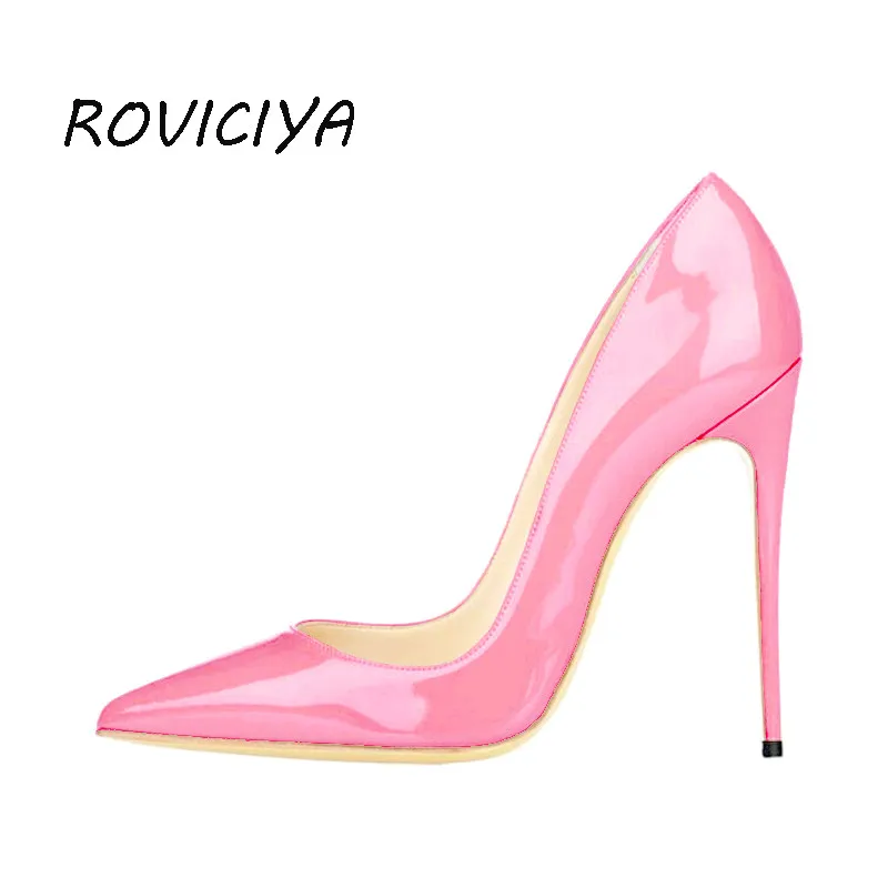 

Pink Shoes Woman High Heels Shoes Wedding Shoes Women Pumps Pointed Toe Sexy 12 cm Stilettos Party Shoes QP018 ROVICIYA