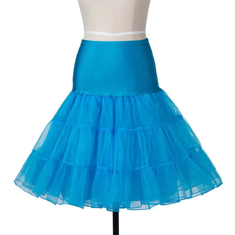 sky blue Юбки в винтажном стиле, 50s 60 s, женское бальное платье, юбка-пачка, Свинг, рокабилли, Нижняя юбка, кринолин, пышная юбка-американка для свадьбы - Цвет: sky blue