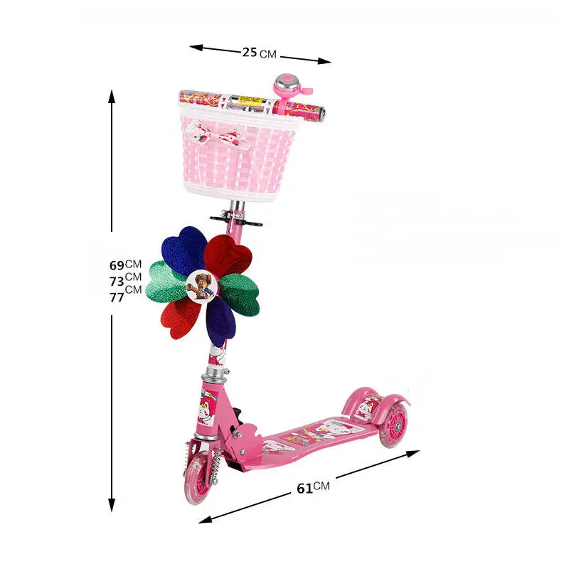 Трехколесный дизайнерский детский скутер с мигающим колесом высококачественный