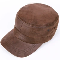 new arrival genuine leather hat male outdoor baseball cap adult leisure peaked cap autumn winter flatcap elderly hat b 7178