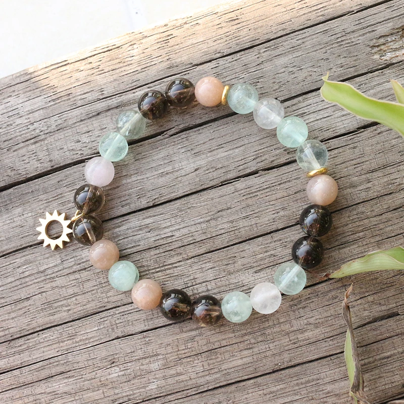 Бусины из натурального камня 8 мм Sunstone Fluorite дымчатый кварц наборы джарамала