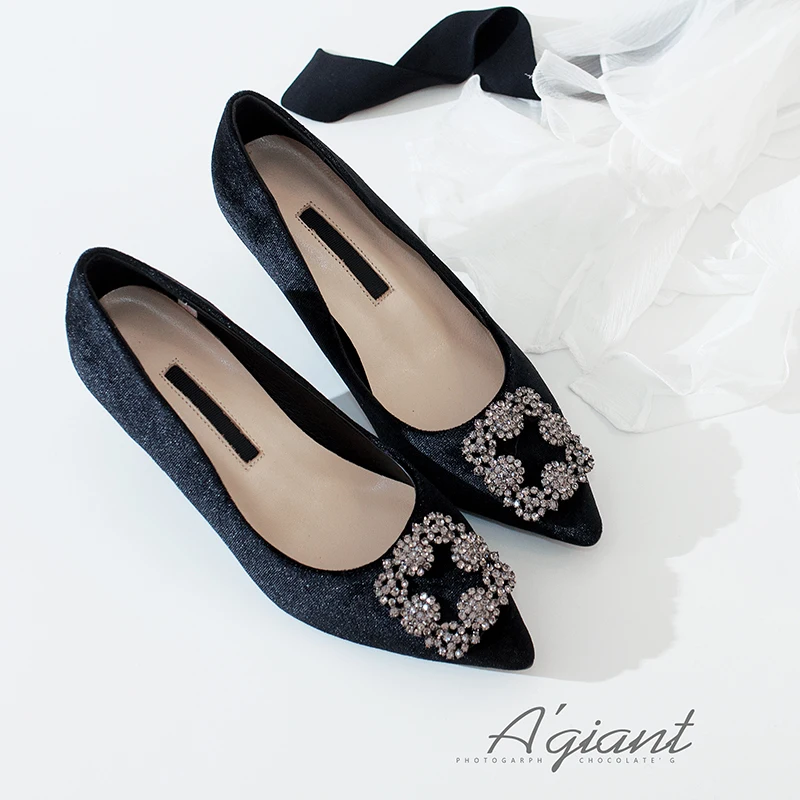 Женская бархатная обувь на плоской подошве с острым носком 7 цветов|brand designer