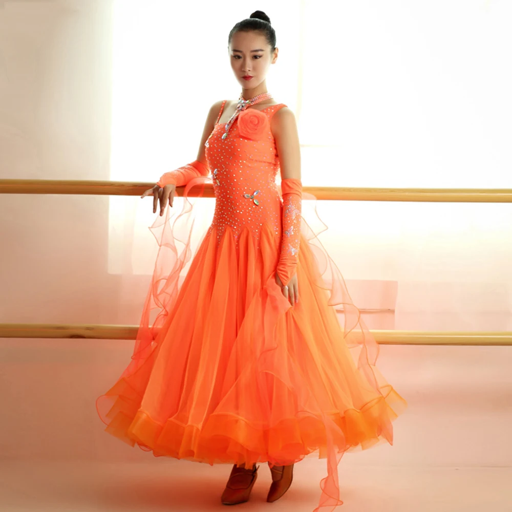 2018 женское платье для бальных танцев стразы и Тюлевое с цветочным ожерельем