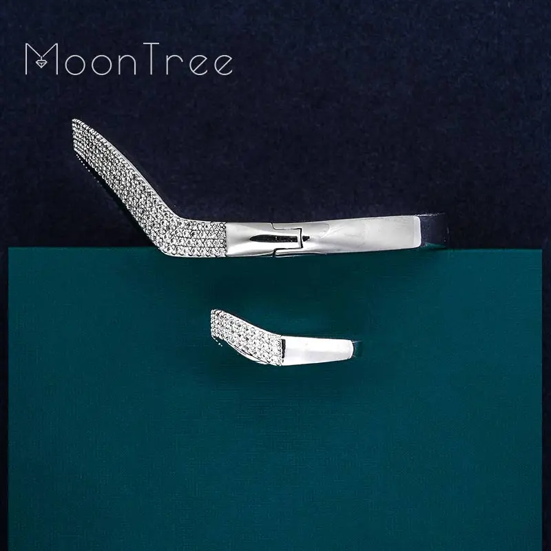 MoonTree модные роскошные супер блестящие Геометрия AAA кубического циркония для