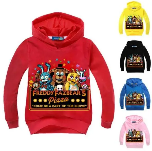 FNaF/Осенняя детская одежда «пять ночей с Фредди» футболки из чистого хлопка толстовки с длинными рукавами для маленьких мальчиков и девочек детские толстовки