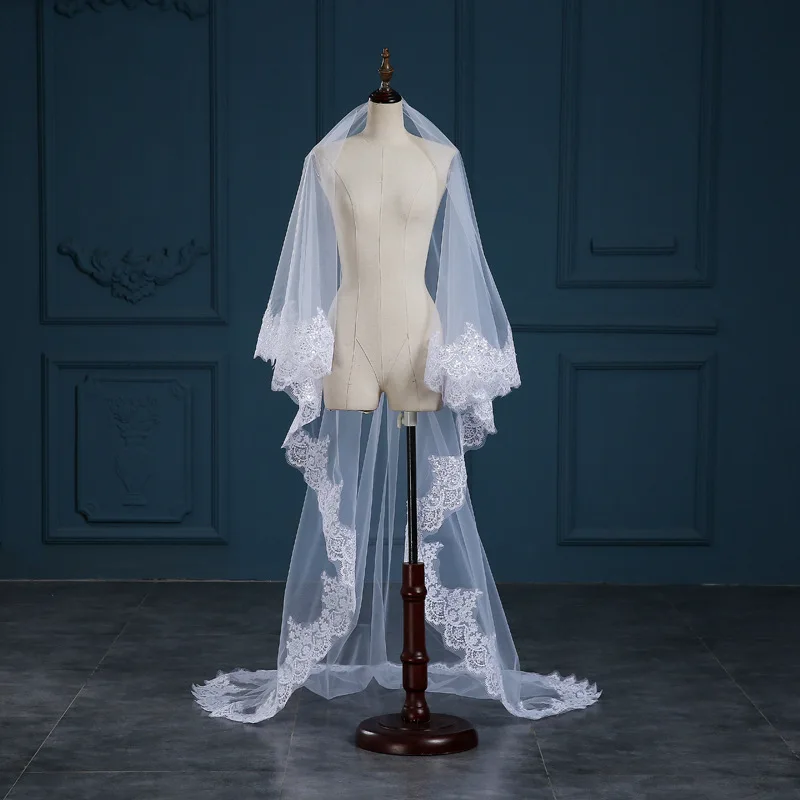 Романтическая белая/цвета слоновой кости 3 метра свадебная фата Соборная вуаль