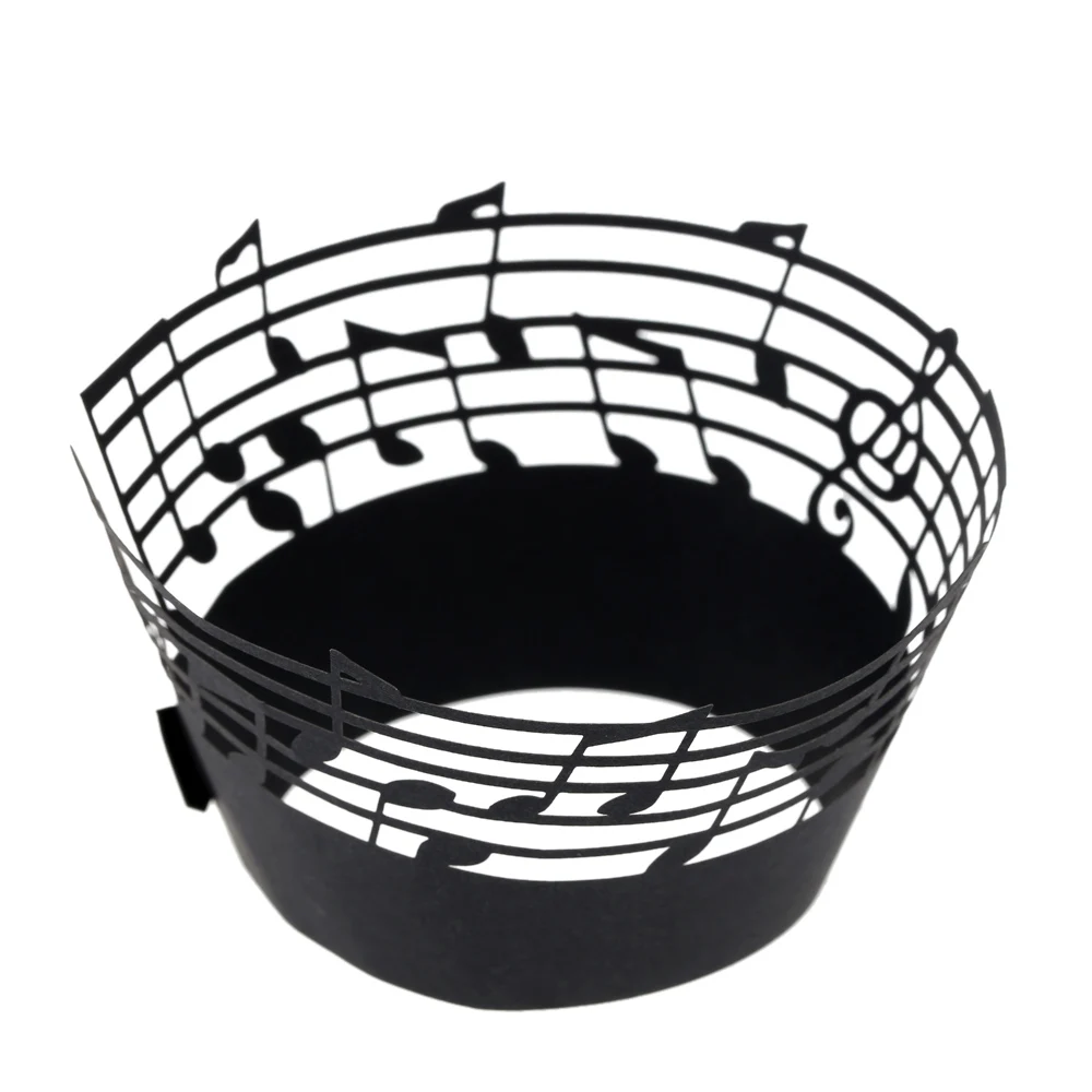 50 шт./компл. резная музыкальная нотка обертка для кекса лазерная резка Маффин