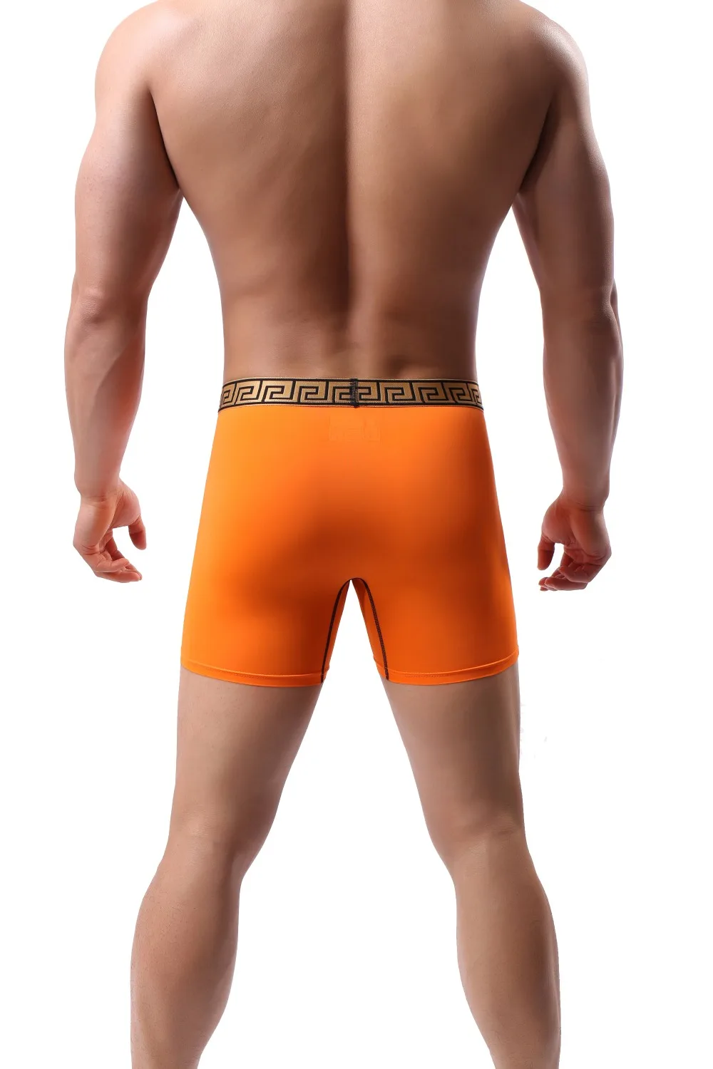 Высокое качество MENSSEXI новые длинные трусы нижнее белье нейлон Hombre фитнес мужские спортивные трусы шорты длинные