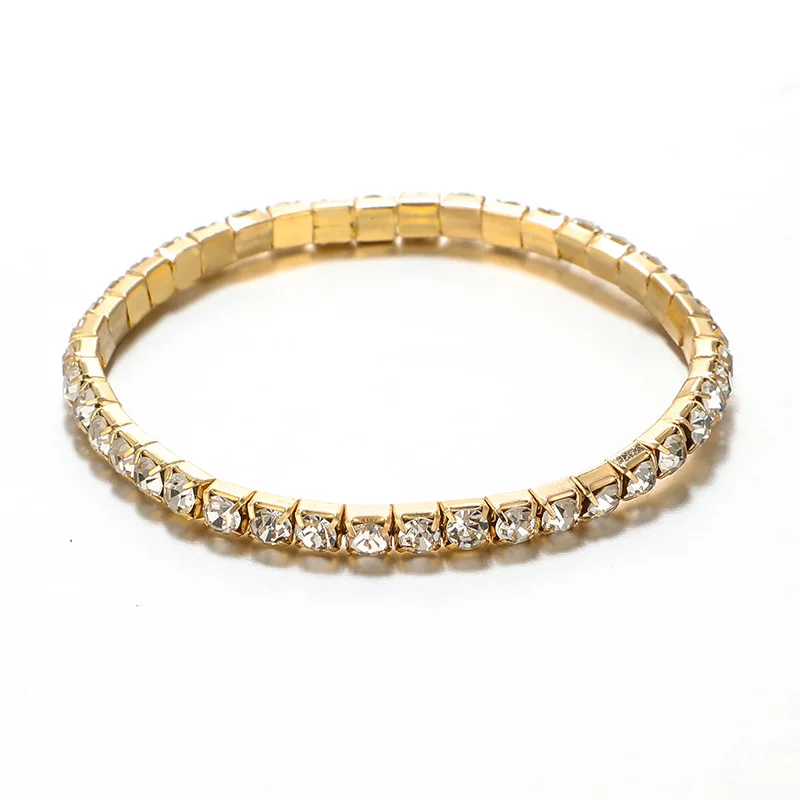 

4 Pcs/Set Gold Crystal Tennis Bracelet for Women Black Acrylic Beads Chain Bracelets Girls Rudder Charm Braclets Jewelry 2019