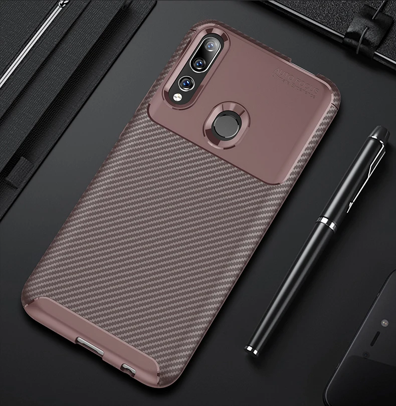 Коричневый Для huawei P Smart чехол для huawei Y9 Prime Y6 Y5 Y7 P Smart Z Y6 Pro мягкий чехол из углеродного волокна - Цвет: Коричневый