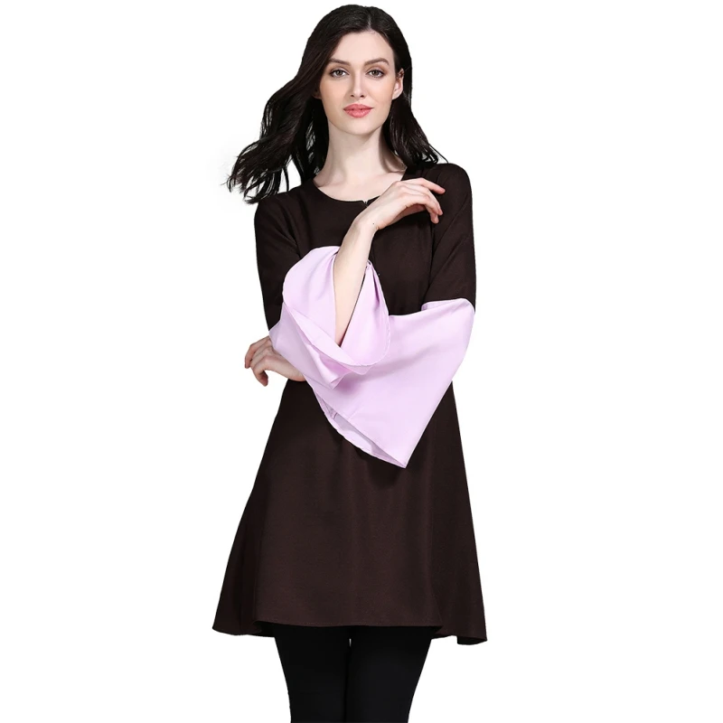 Стильная женская Свободная рубашка с длинным Расклешенным рукавом