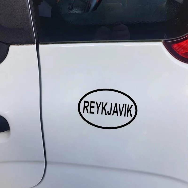YJZT 13.3CM*9CM REYKJAVIK CITY COUNTRY CODE OVAL VINYL DECAL CAR STICKER Black Silver C10-01320 | Автомобили и мотоциклы