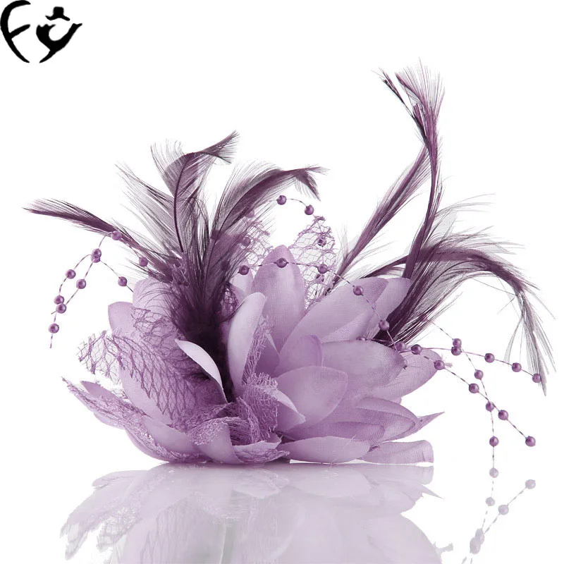 Свадебный головной убор ручной работы из бисера для невесты цветочная тканевая