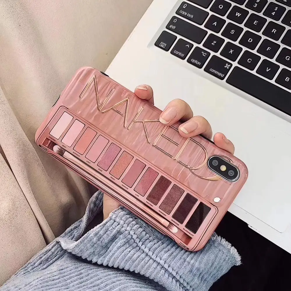 Роскошный чехол для телефона с тенями макияжа iPhone XR XS X Max 7 8 Plus 6 6s противоударный