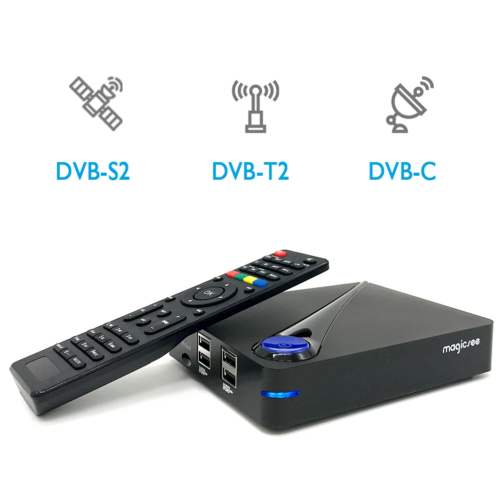 Magicsee C300 Amlogic S905D четырехъядерный 2 Гб 16 ТВ приставка DVB T2 S2 кабельная Android 7 1 4K смарт