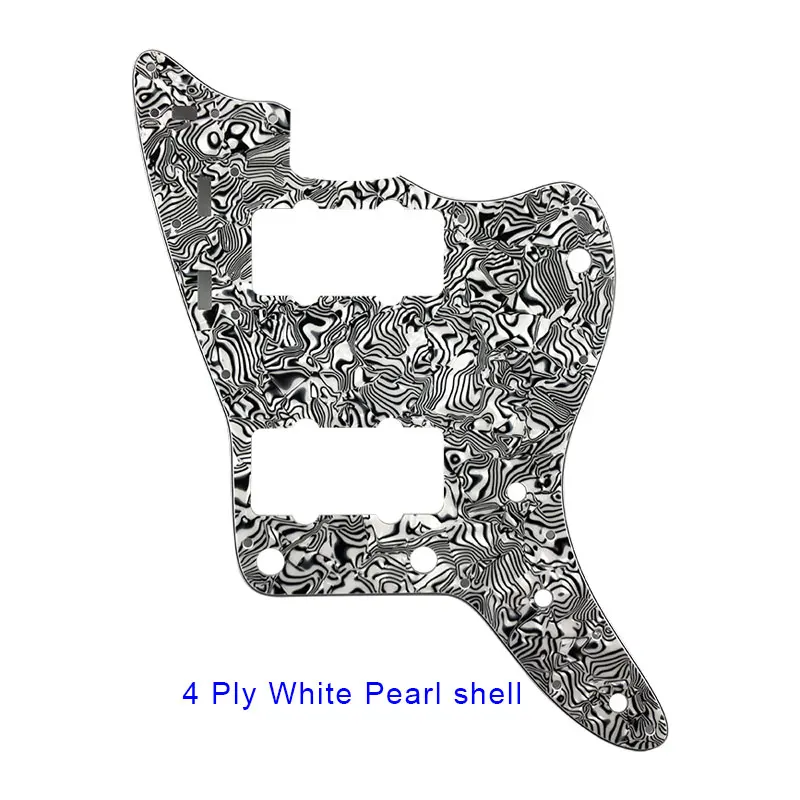 Pleroo аксессуары для гитары pickguards костюм для fender US Jazzmaster гитара 13 отверстий царапина пластина лучшее качество для замены - Цвет: white pearl shell