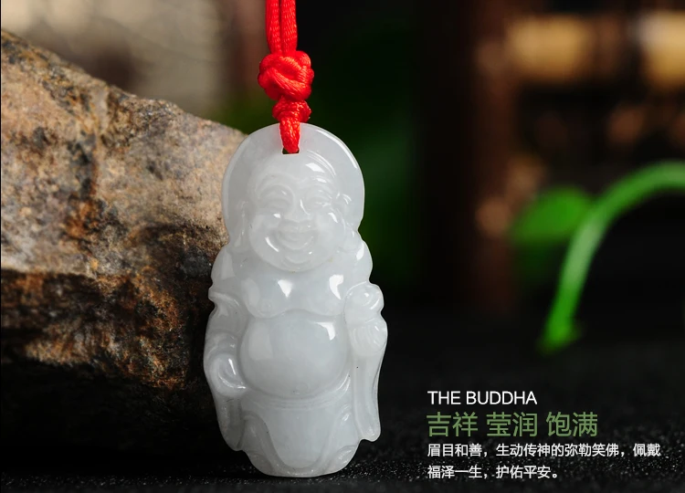 Natural light green yu white waxy LeBron standing Buddha Pendant | Украшения и аксессуары