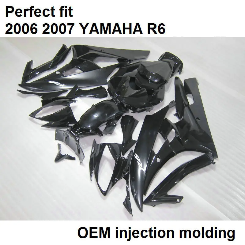 Обтекатель кузова мотоцикла комплект для YAMAHA YZF R6 2006 2007 черный Обтекатели 06 07 HZ15|kit