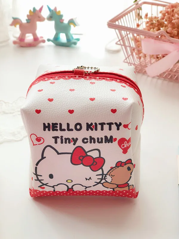 Новинка Hello kitty PU квадратная сумка для хранения на молнии квадратная косметичка EX-9658 - Цвет: D