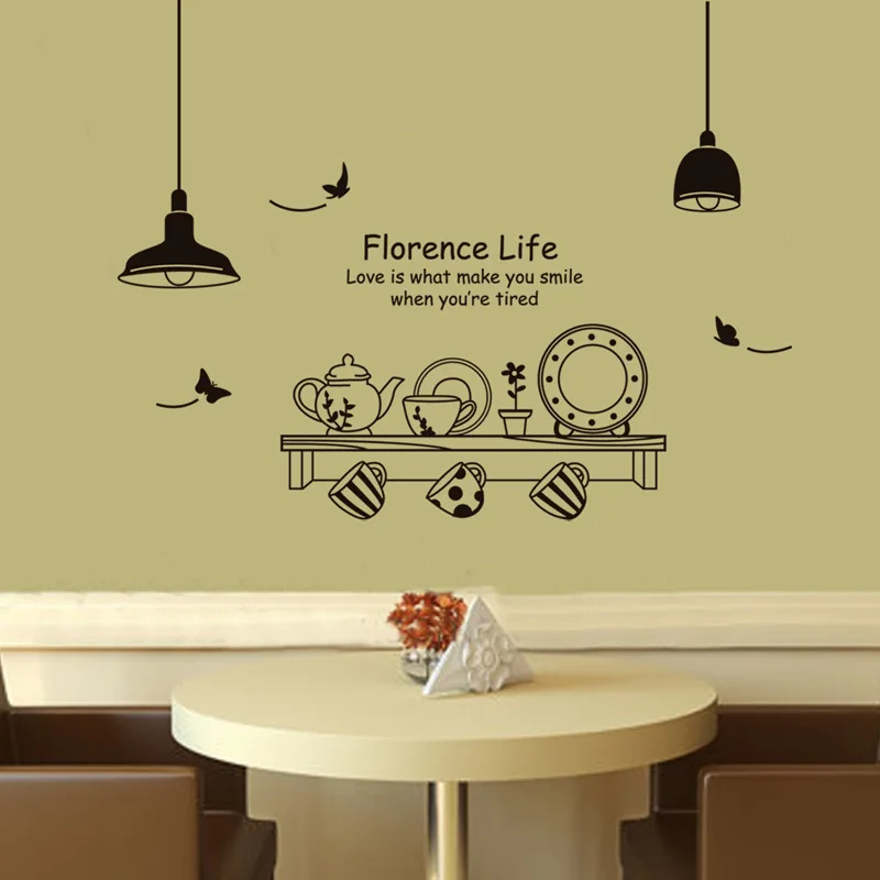 Европейская люстра чайник чашка настенные наклейки для Kichen ресторана гостиной