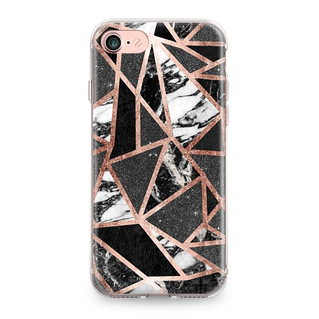 Для Iphone 4, 4S, 5, 5S, SE, 6, 6 S, 7, 8 Plus, X, XR, XS Max, мягкая задняя крышка из ТПУ с золотыми краями, геометрическим узором, мрамором, силиконовый чехол, бампер, Fundas - Цвет: 3117