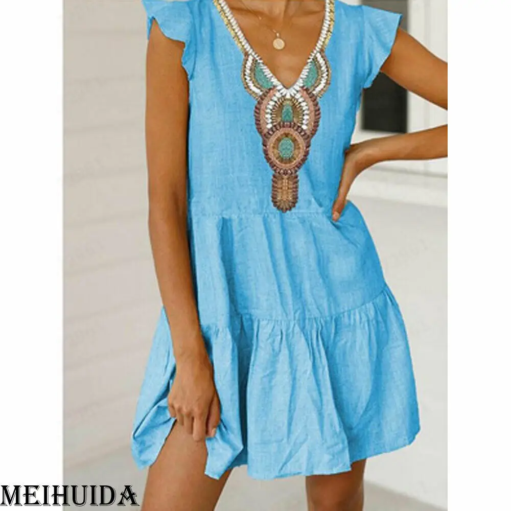

New Plus Size Women's Cotton Summer Short Sleeve Long T-Shirt Ladies CasualDress