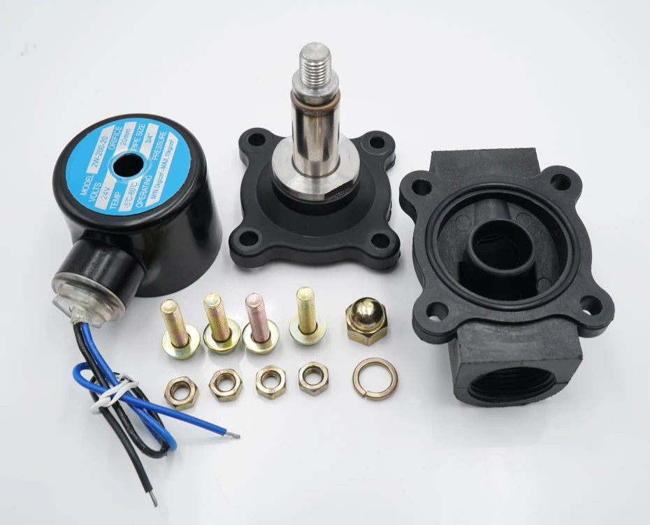 AC 110V 220V DC 12V 24V 36V DN08/10/15/20/25/32/40/50 пластиковый электромагнитный клапан, водяной клапан нормально закрытый коррозионно-стойкие
