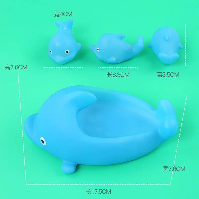 4 шт. милые смешанные животные плавательные игрушки для воды красочные мягкие