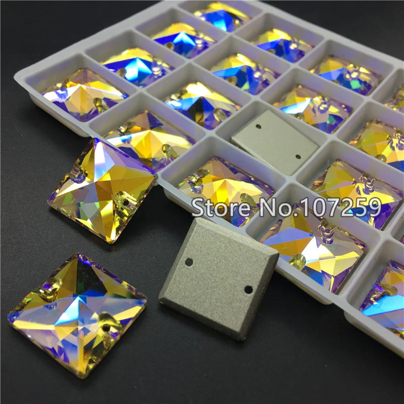 TopStone Square Shape Sew On Stones K9 Crystal Glass Sewing Rhinestones For Jewelry Dress Clothes | Дом и сад